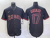 Men's Los Angeles Angels #17 Shohei Ohtani Lights Out Black Fashion Cool base Nike Jersey,baseball caps,new era cap wholesale,wholesale hats